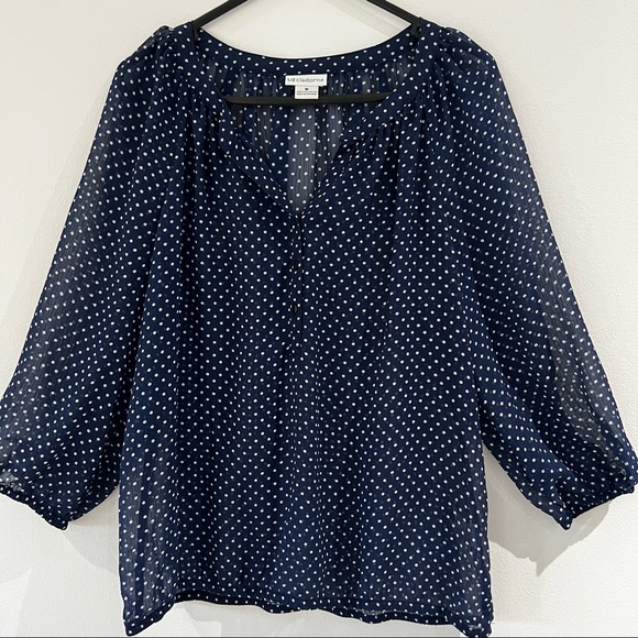 Liz Claiborne Tops - Liz Claiborne polia dot top